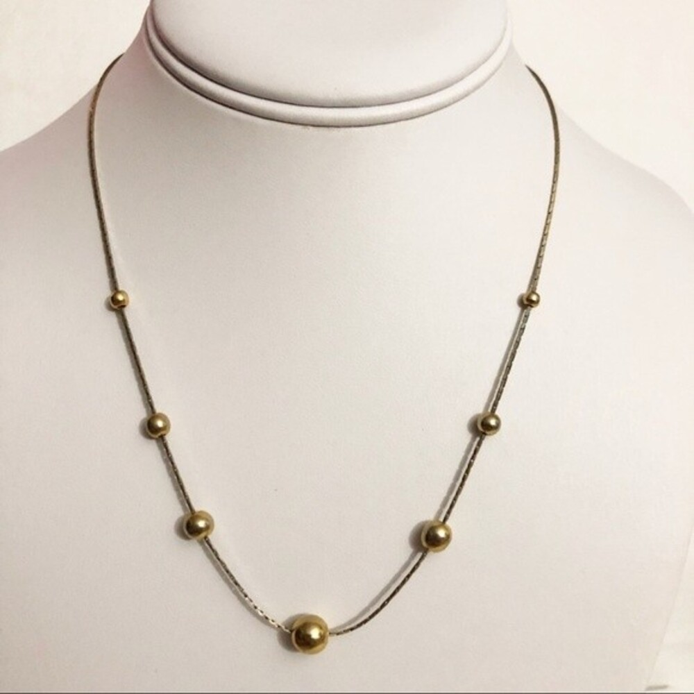 Gold Balls on Silver Tone Chain